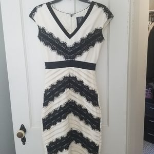 Formal dress with black lace detail